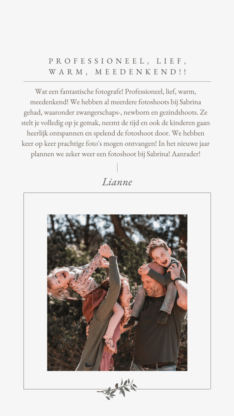 review gezinsfotoshoot door flow photography